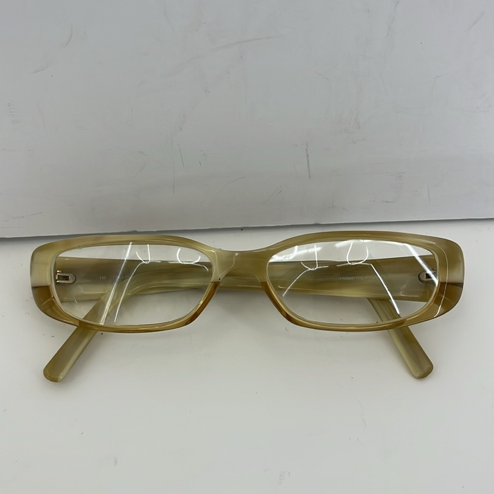 Calvin Klein CK697 Ivory Tan Swirl Eyeglass Frames Made in Italy FRAMES ONLY